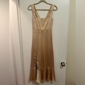 Show me your Mumu - Claire Midi Dress Champagne Luxe Satin